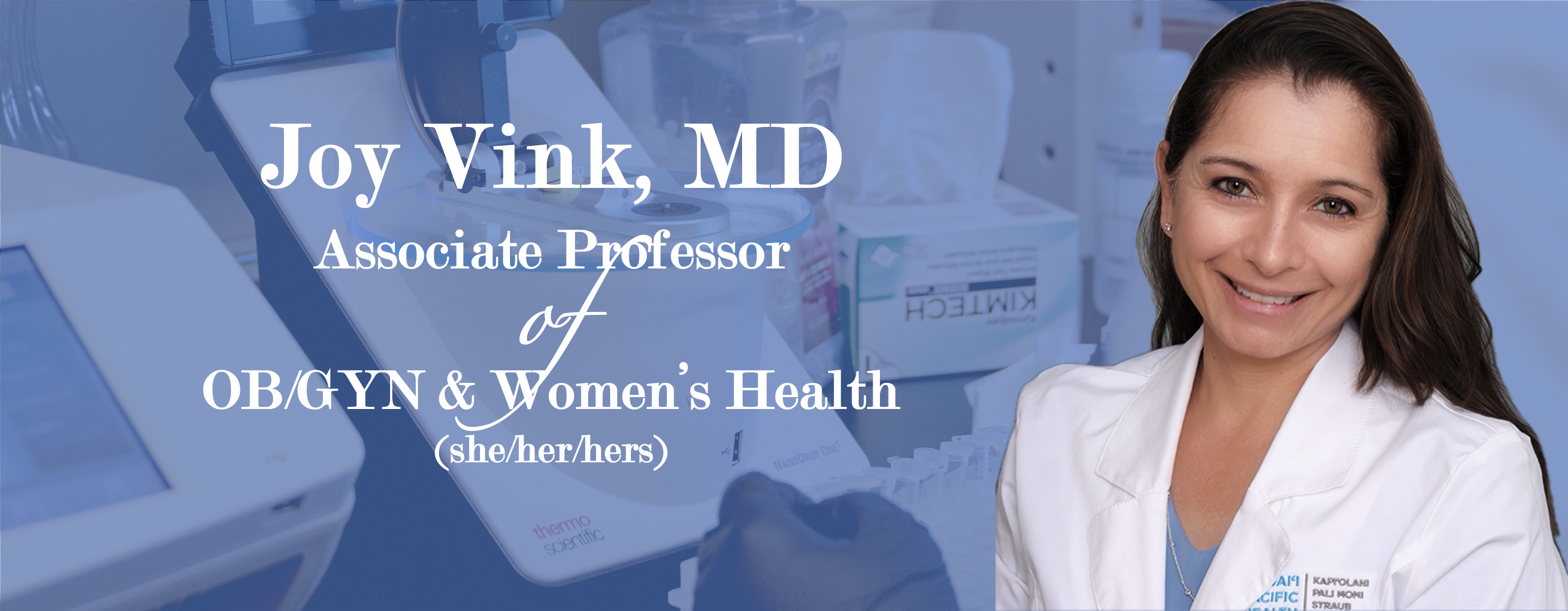 Research Banner for Dr. Joy Vink